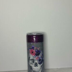 Floral Skull Accent Piece - Purple and Gray